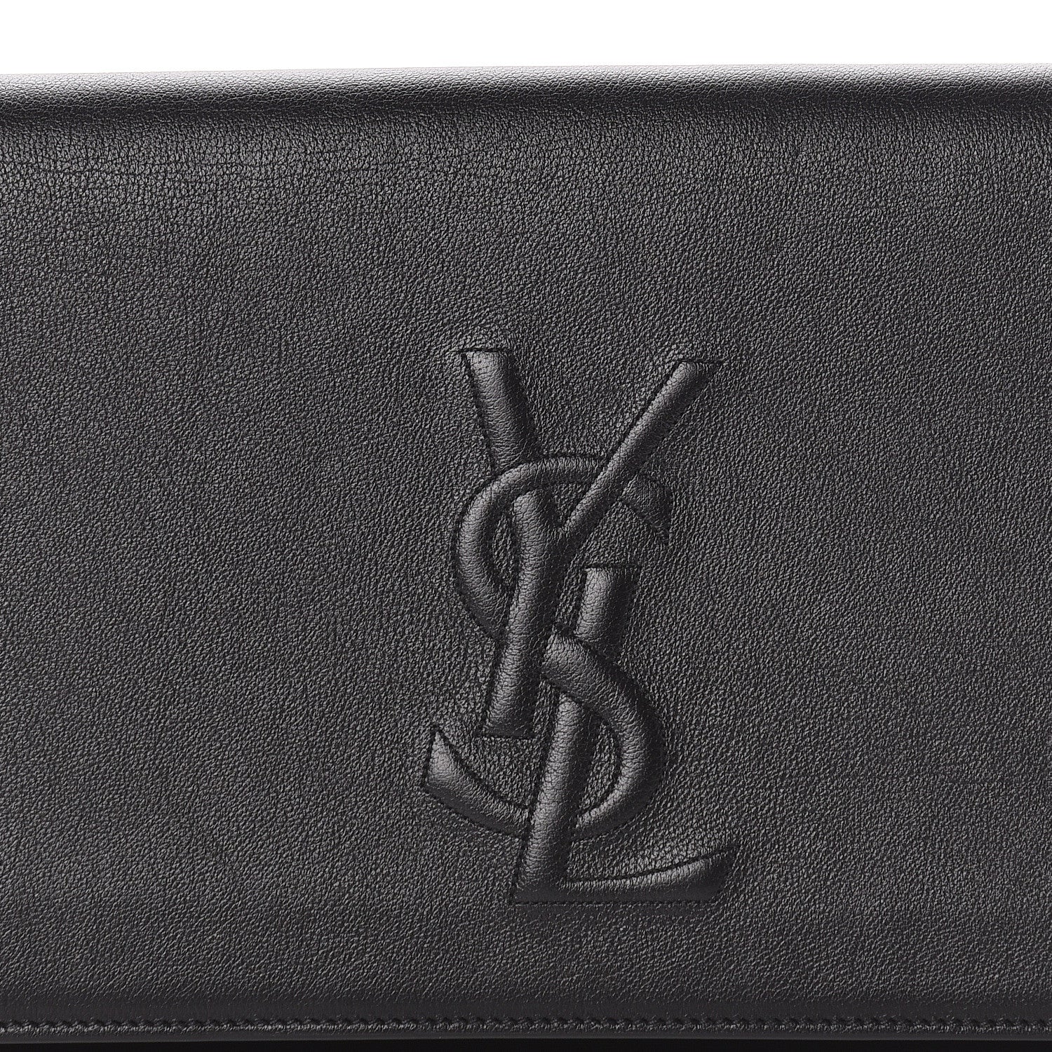 Saint Laurent Calfskin Monogram Large Belle De Jour Clutch Black 8 of 12