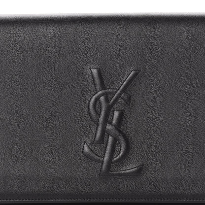 Saint Laurent Calfskin Monogram Large Belle De Jour Clutch Black 8 of 12