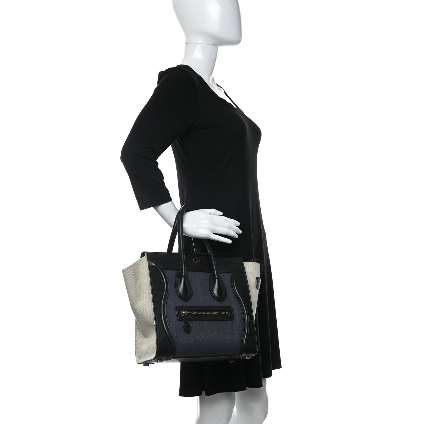 Canvas Smooth Calfskin Micro Tri-Color Luggage Ink