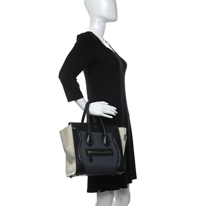 Celine Canvas Smooth Calfskin Micro Tri-Color Luggage Ink 3 of 13