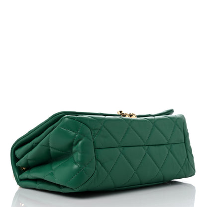 Chanel Lambskin Quilted Medium Color Match Flap Green 4 of 11
