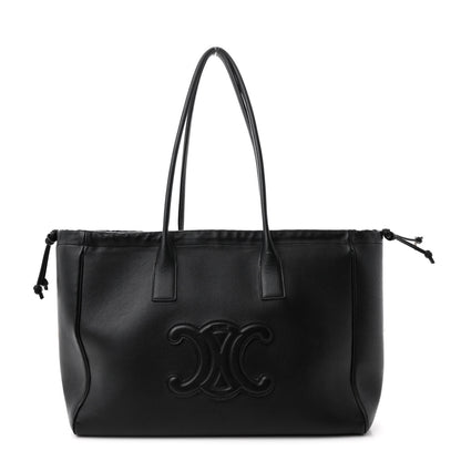 Celine Smooth Calfskin Cuir Triomphe Cabas Drawstring Black 1 of 11