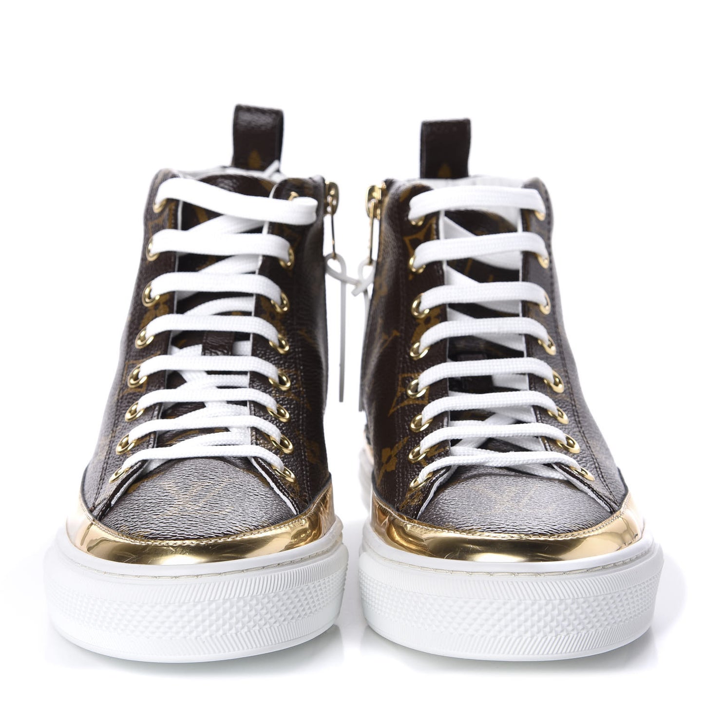 Patent Monogram Stellar Sneaker Boots 35 Gold