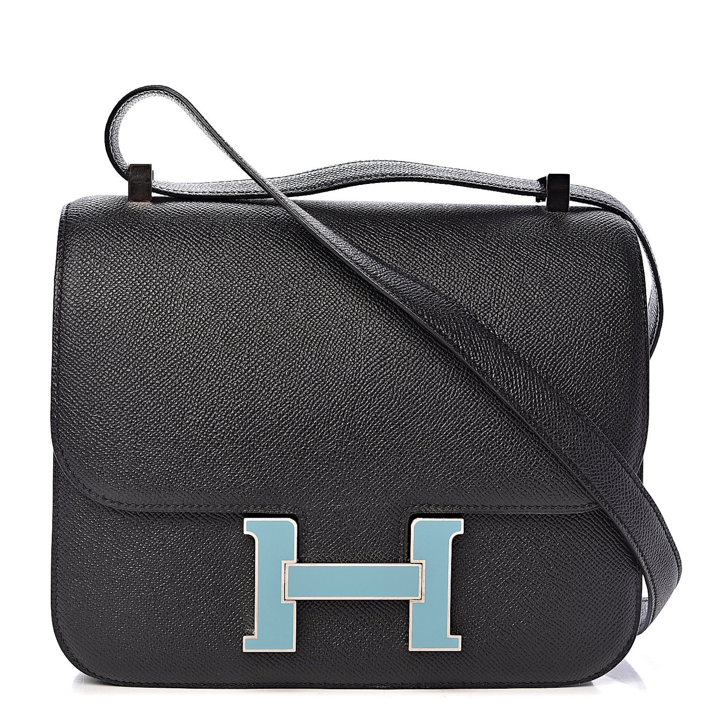 Epsom Enamel Constance 24 Black Bleu Saint Cyr