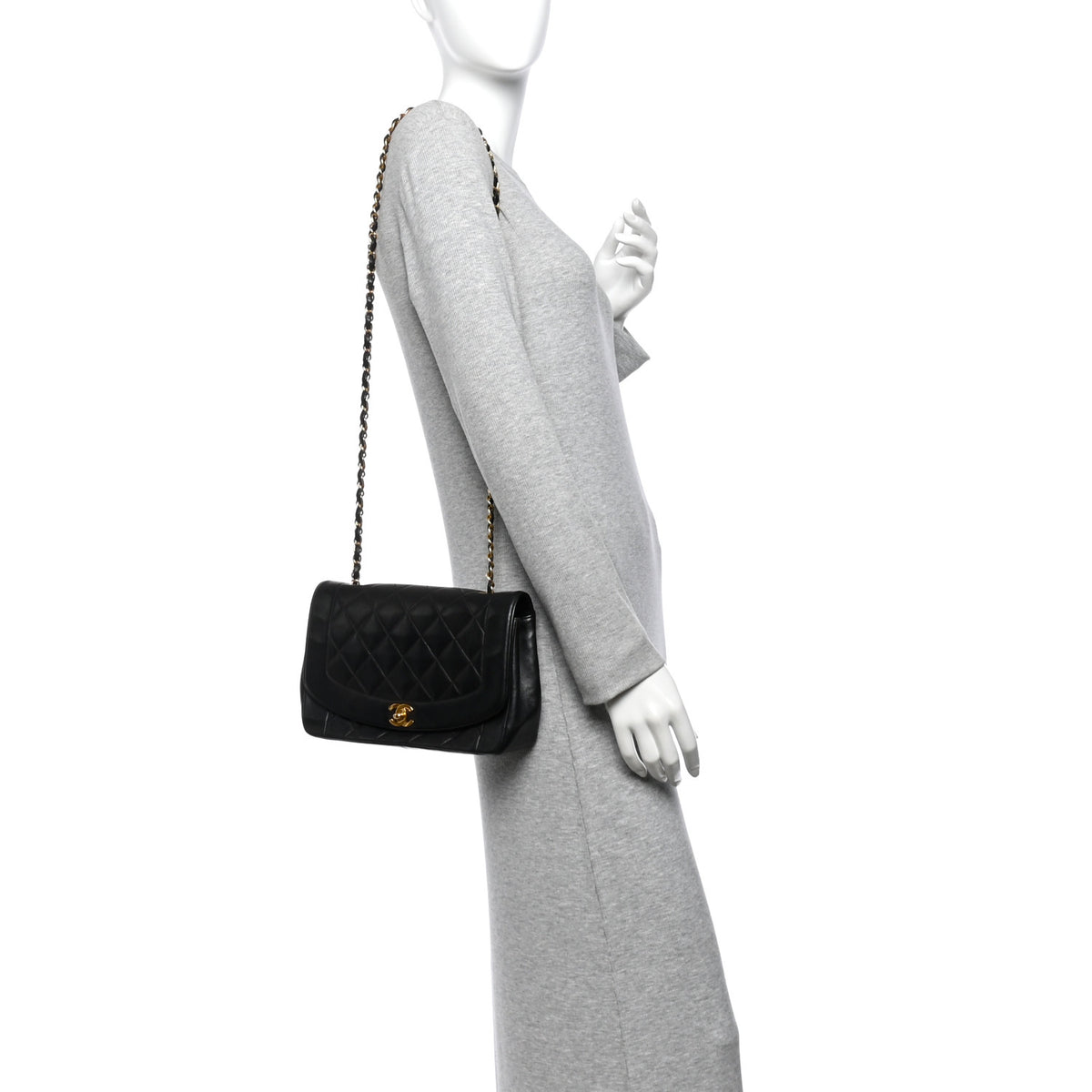 Lambskin Quilted Medium Single Flap Black