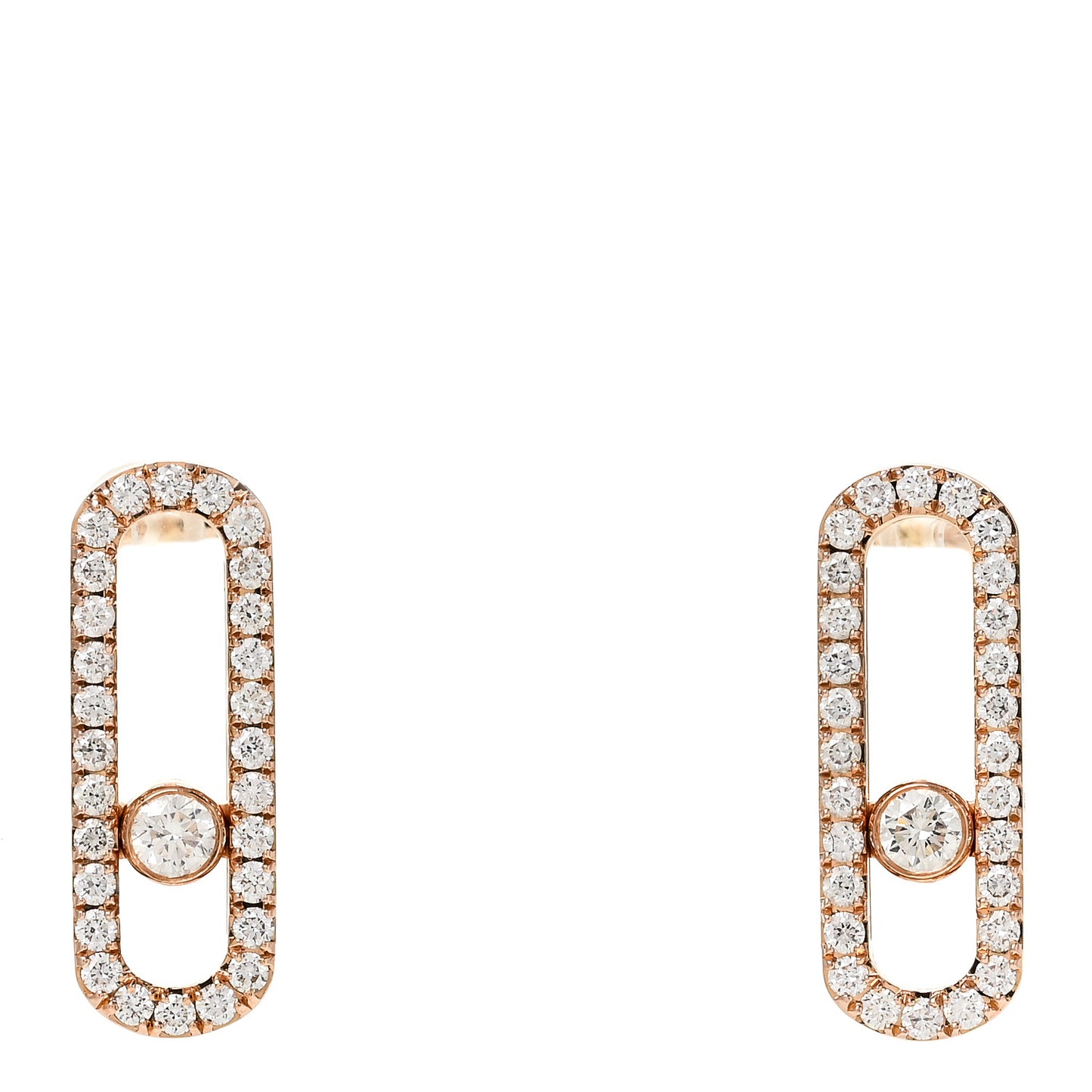 18K Rose Gold Diamond Move Uno Pave Earrings