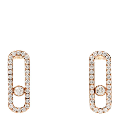 Messika 18K Rose Gold Diamond Move Uno Pave Earrings 1 of 5