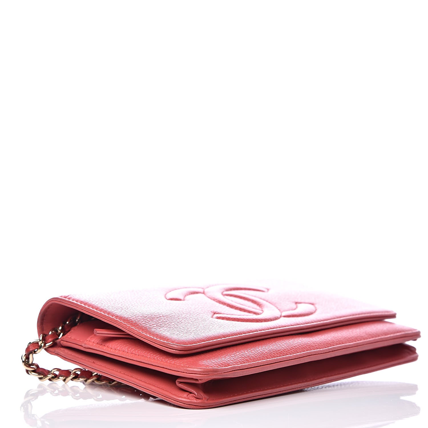 Chanel Caviar Timeless CC Wallet On Chain WOC Pink 4 of 19