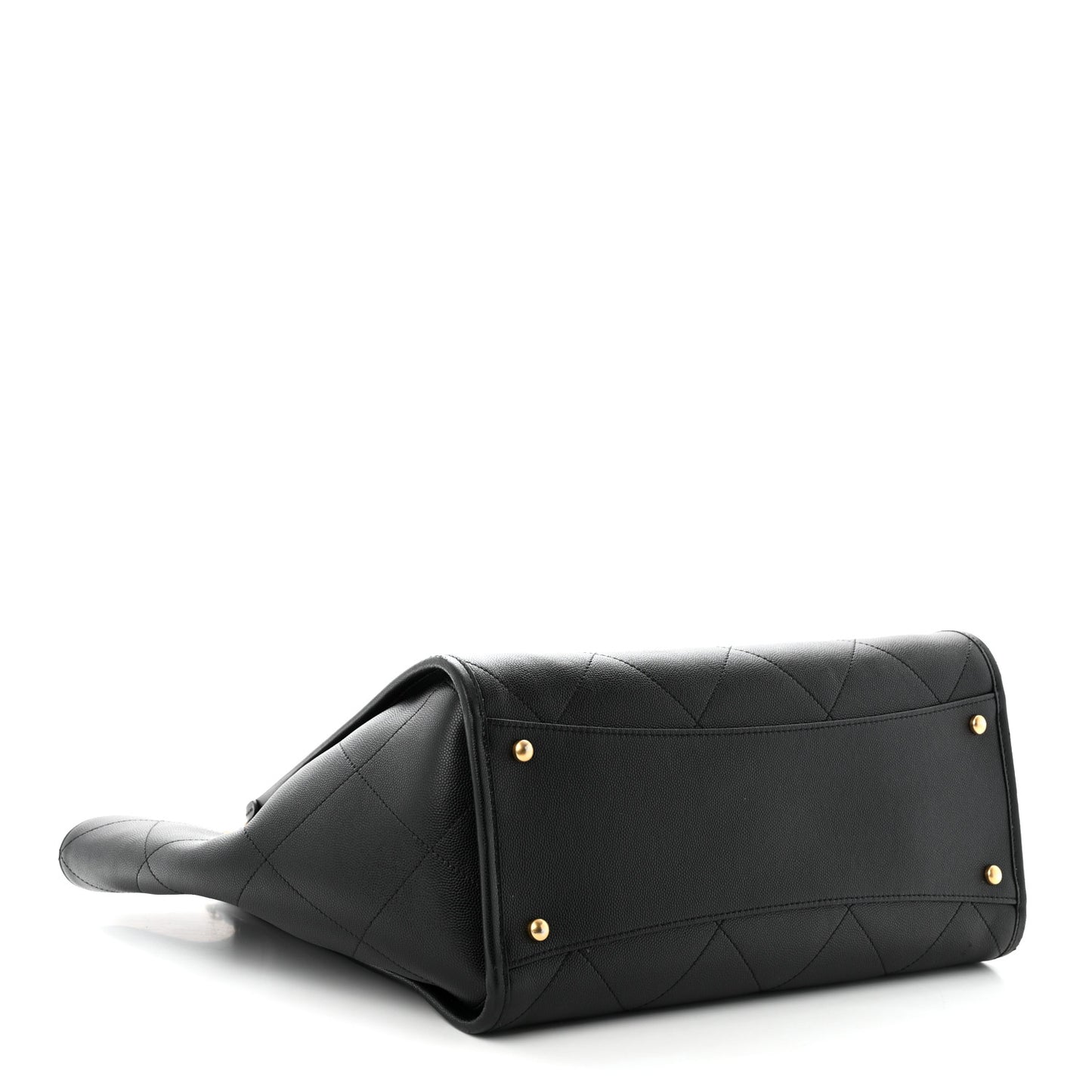 Caviar Stitched Pocket CC Large Tote Black