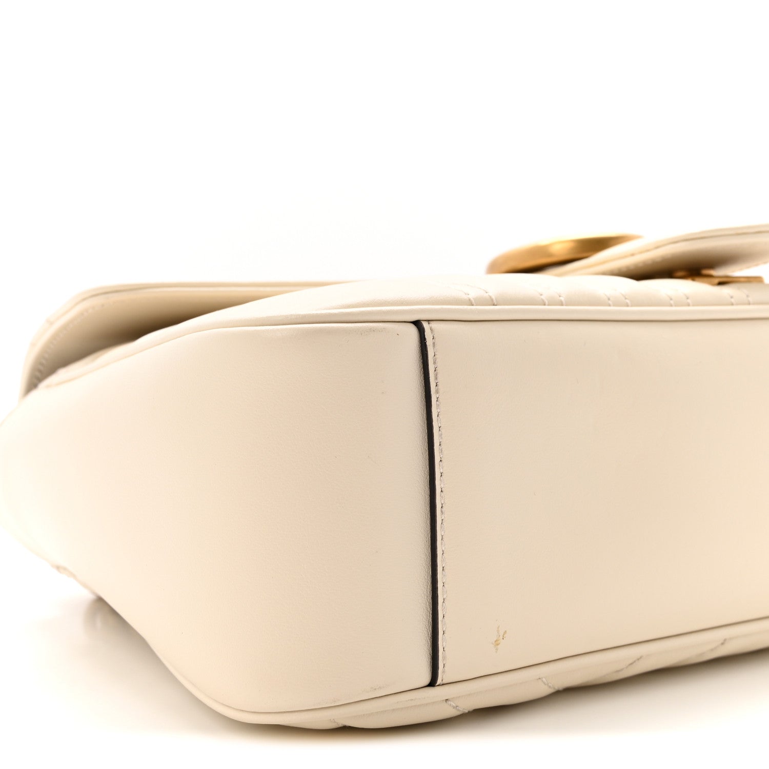 Gucci Calfskin Matelasse Small GG Marmont Shoulder Bag White 9 of 10