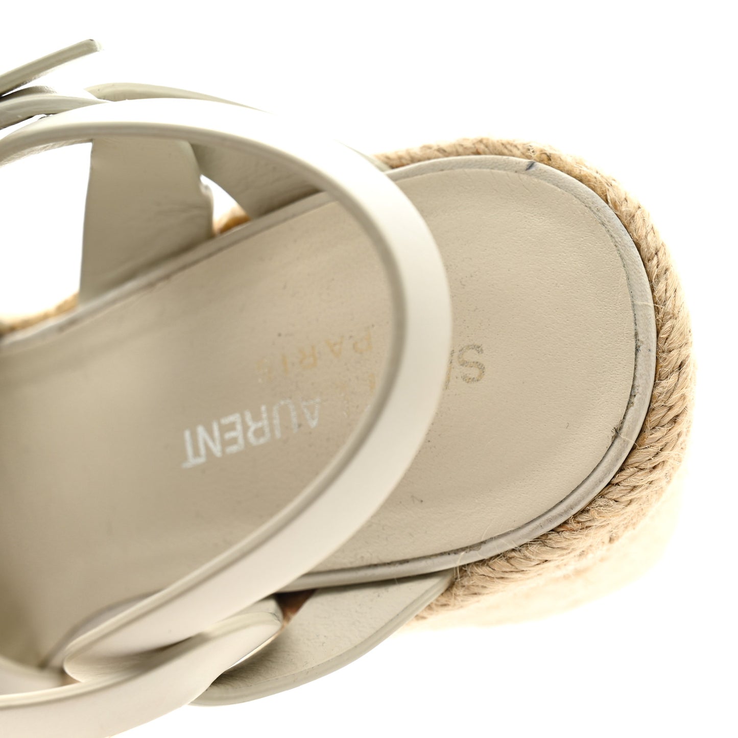 Calfskin Tribute 95 Platform Espadrille Wedge Sandals 39 Porcellana