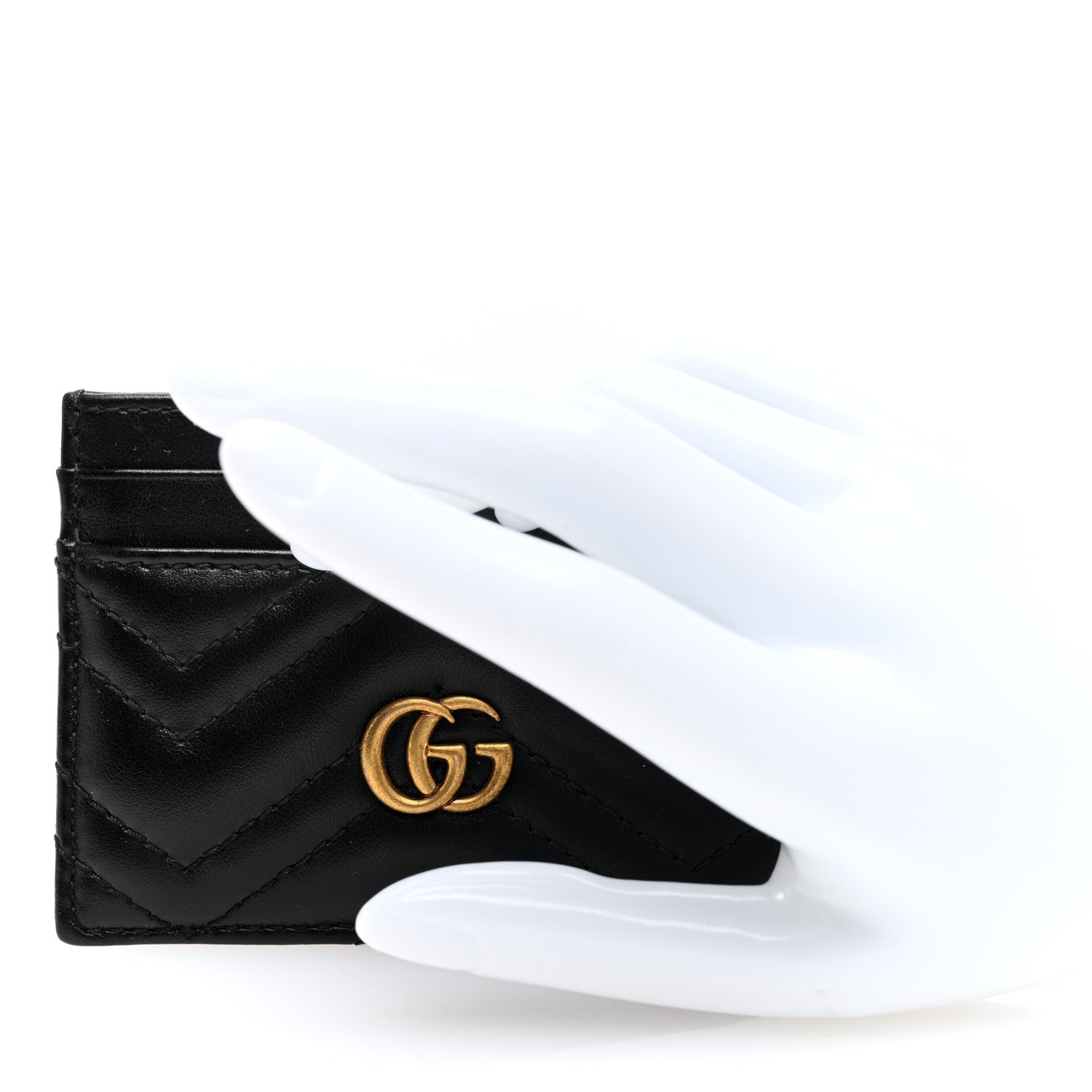 Gucci Calfskin Matelasse GG Marmont Card Holder Black 2 of 7