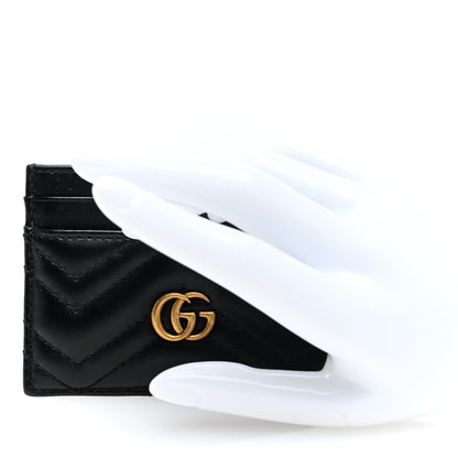 Gucci Calfskin Matelasse GG Marmont Card Holder Black 2 of 7