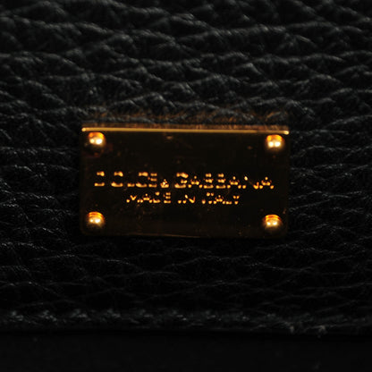 Dolce & Gabbana Grained Calfskin Mini Rosalia Trunk Crossbody Bag Black 6 of 7