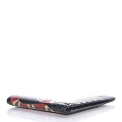 Gucci Shangai Calfskin Kingsnake Bi-Fold Wallet Black 4 of 7