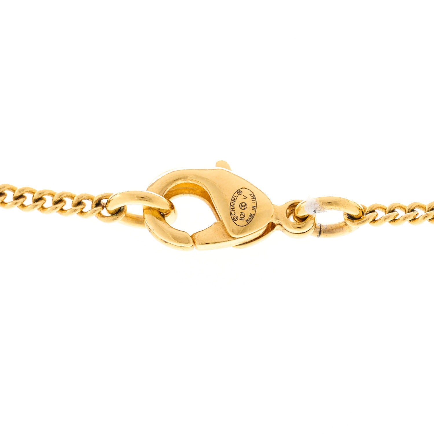 Chanel Metal CC Paris Button Necklace Gold 5 of 6