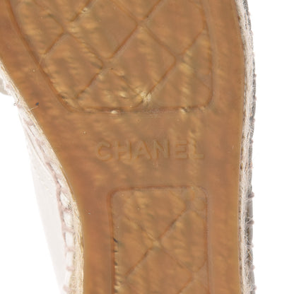 Chanel Lambskin Canvas Cap Toe Lace Up Espadrilles 38 White Black 9 of 12