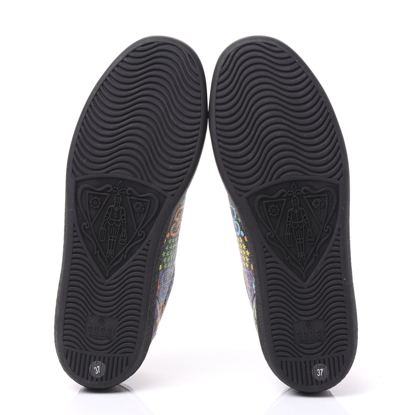 GG Supreme Monogram Psychedelic Sneakers 37 Black Multicolor