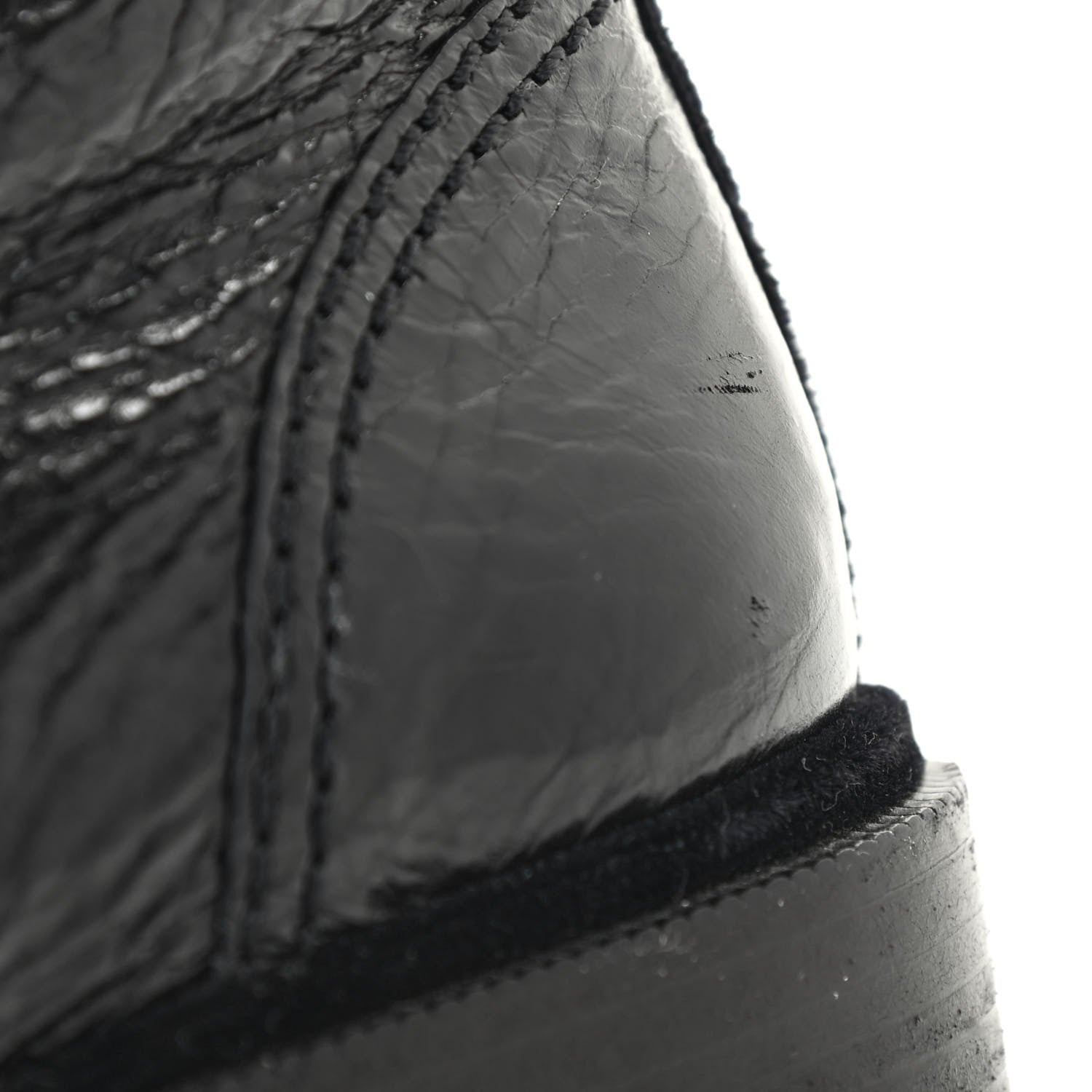 Chanel Calfskin Velvet Pearl Combat Short Boots 39.5 Black 11 of 11