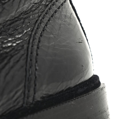 Chanel Calfskin Velvet Pearl Combat Short Boots 39.5 Black 11 of 11