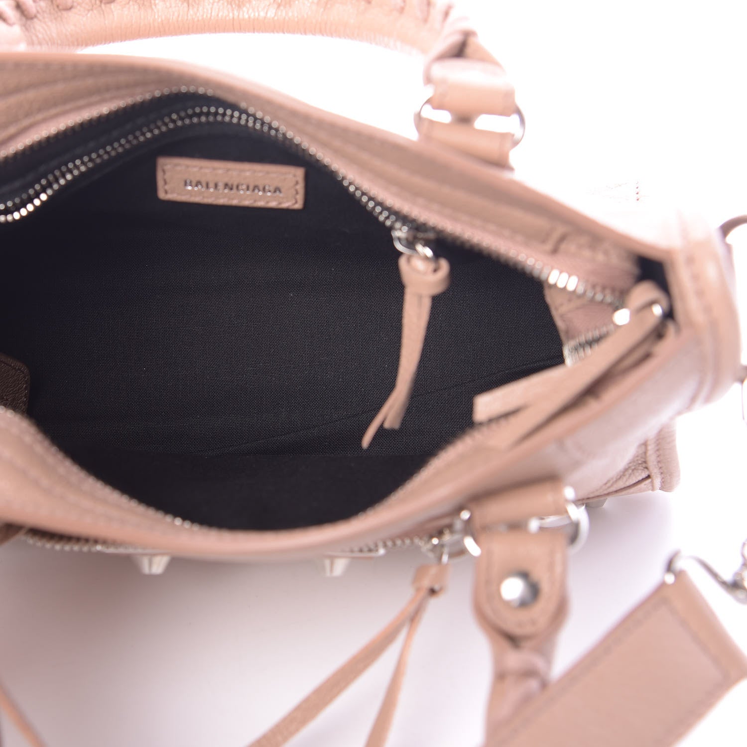 Balenciaga Shiny Goatskin Silver Metallic Edge Hardware Mini City Rose Des Sables 5 of 10