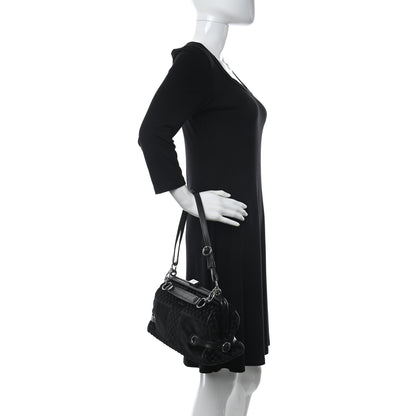 Chanel Velvet Checkered Kisslock Frame Bag Black 2 of 10