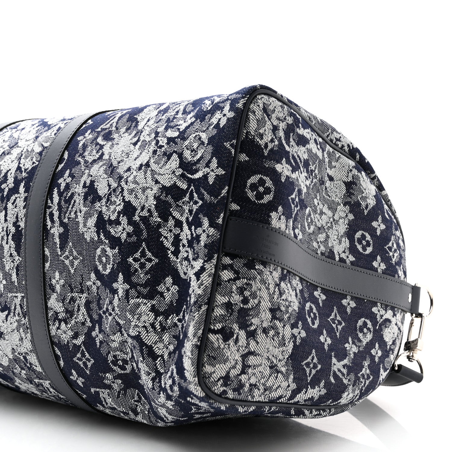 Louis Vuitton Monogram Tapestry Keepall Bandouliere 50 Bleu 9 of 11