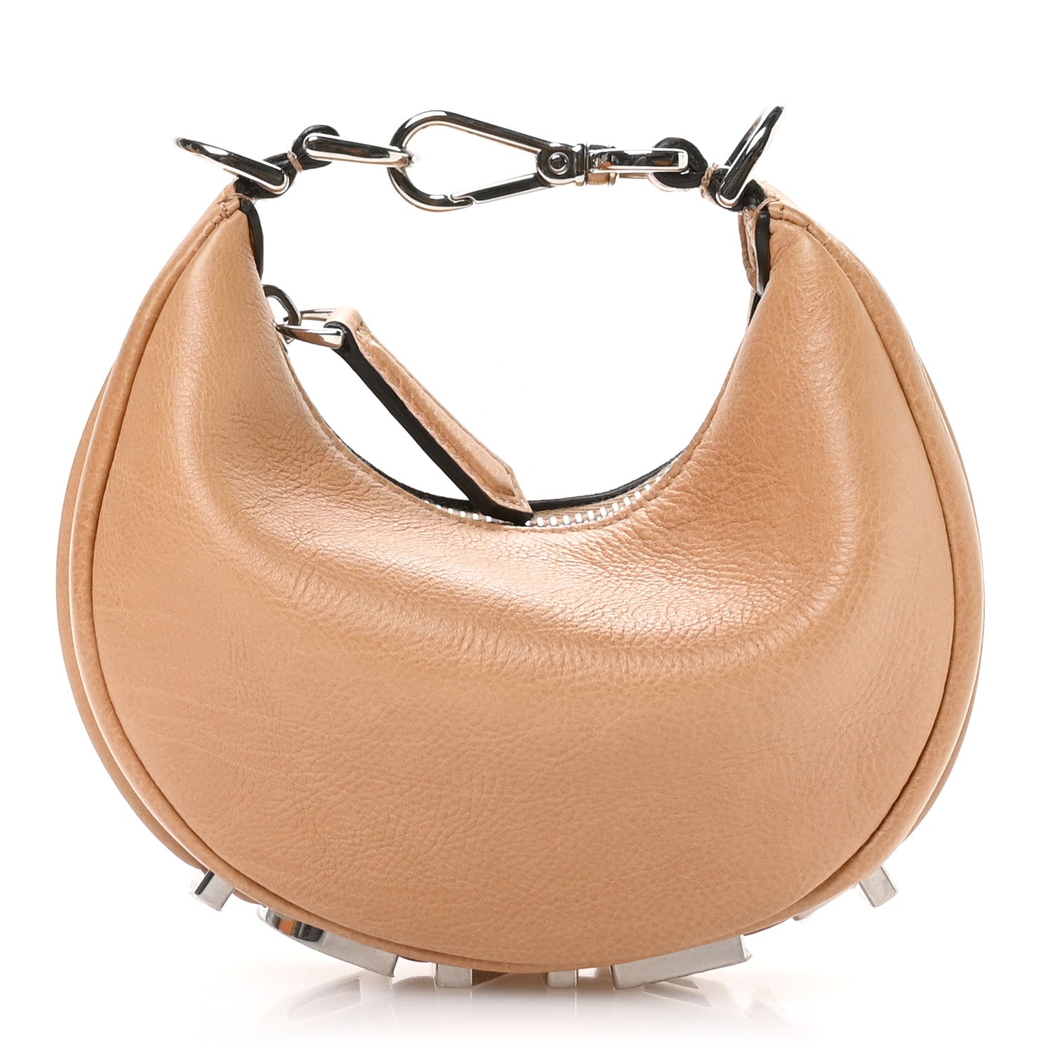 Fendi Vitello Grace Nano Fendigraphy Hobo Charm Miele Scuro 1 of 10