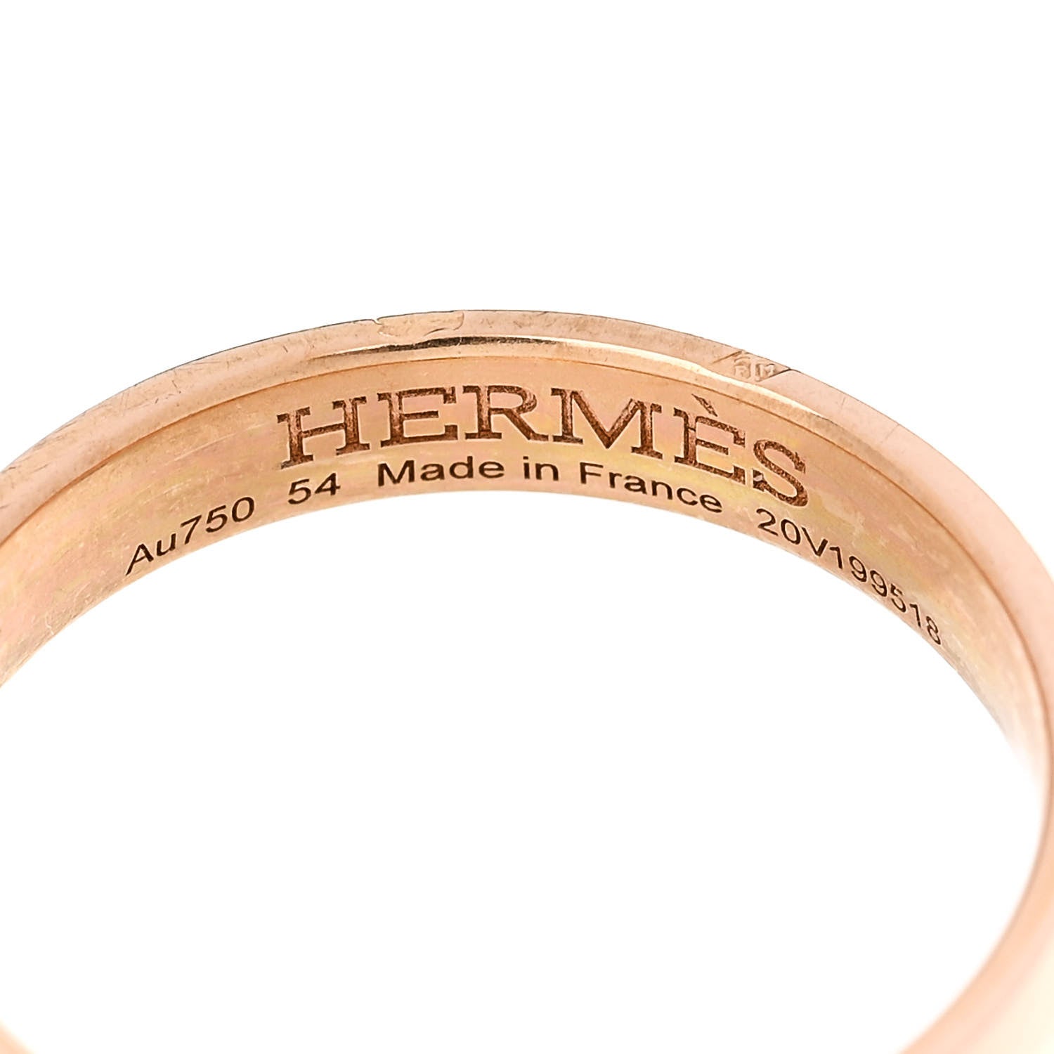 Hermes 18K Rose Gold Diamond Ever Herakles Wedding Band Ring 54 6.75 4 of 5