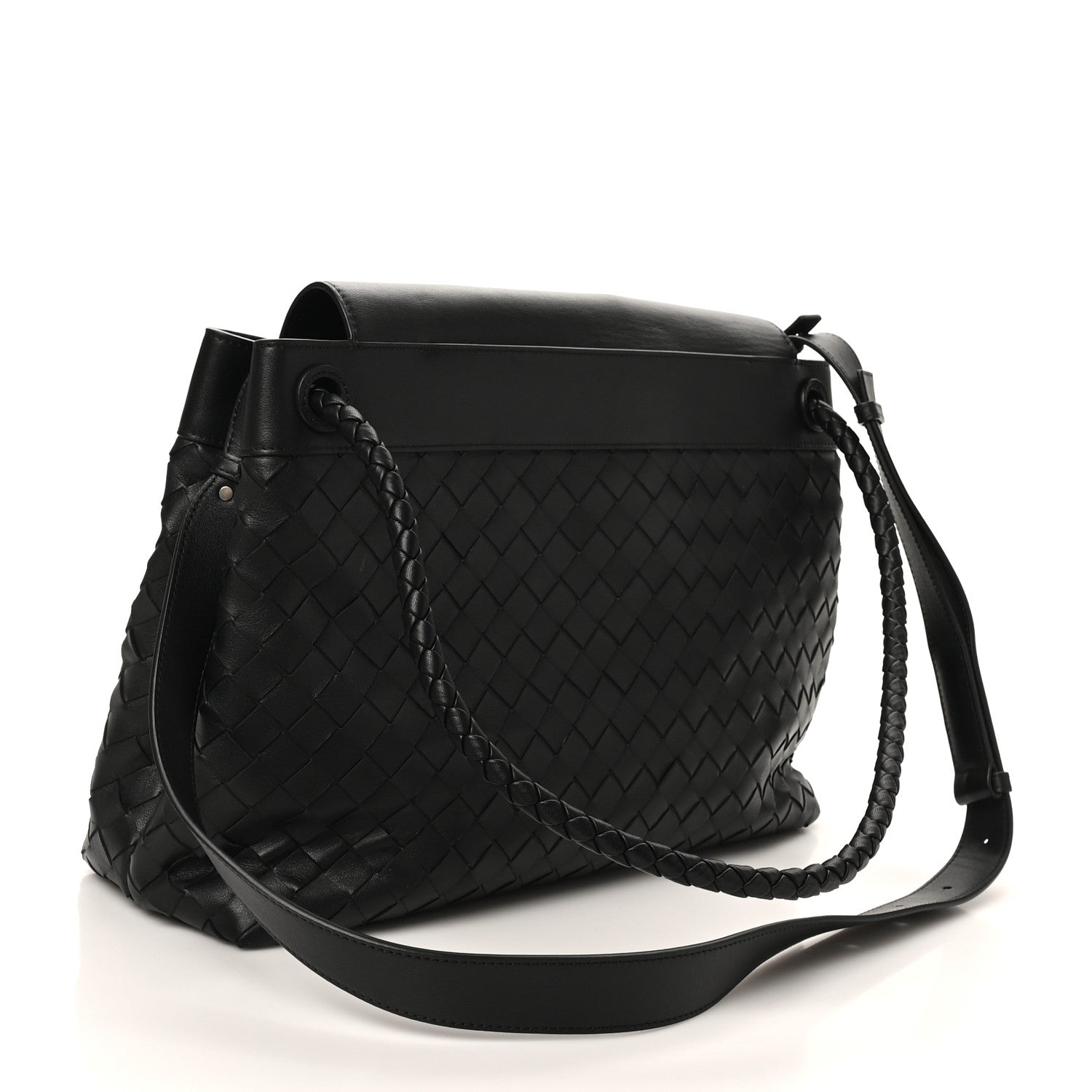 Bottega Veneta Calfskin Intrecciato Medium Andiamo Messenger Bag Black 3 of 10