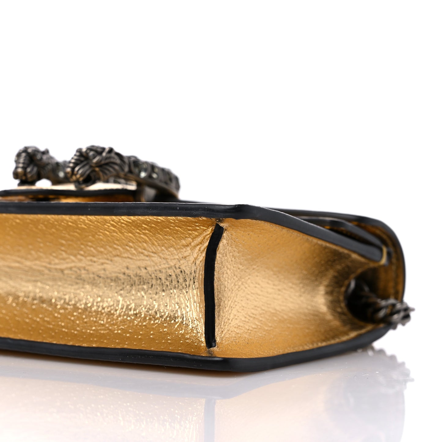 Metallic Calfskin Super Mini Dionysus Shoulder Bag Gold