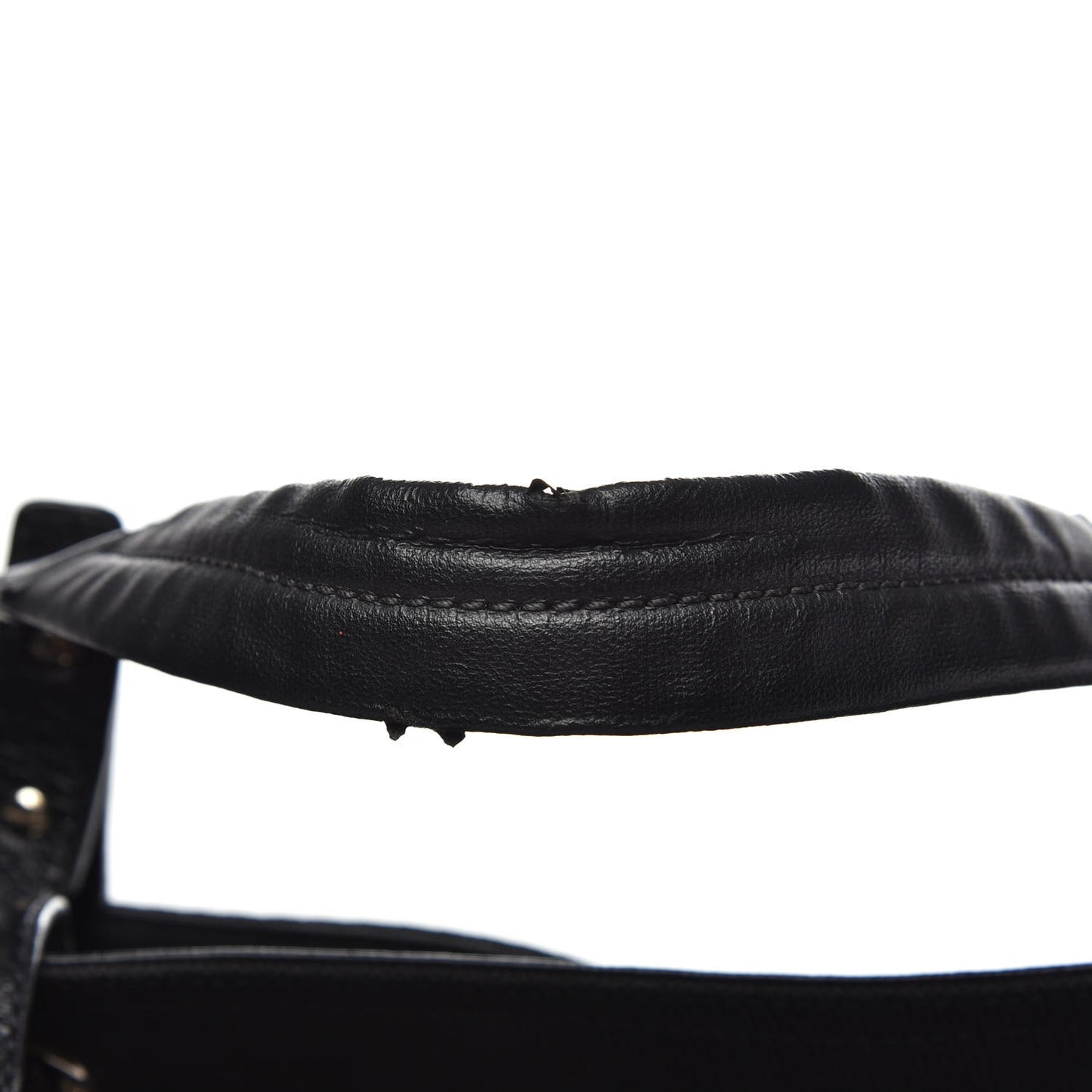Coated Canvas Stitched XL Paris Biarritz Tote Black