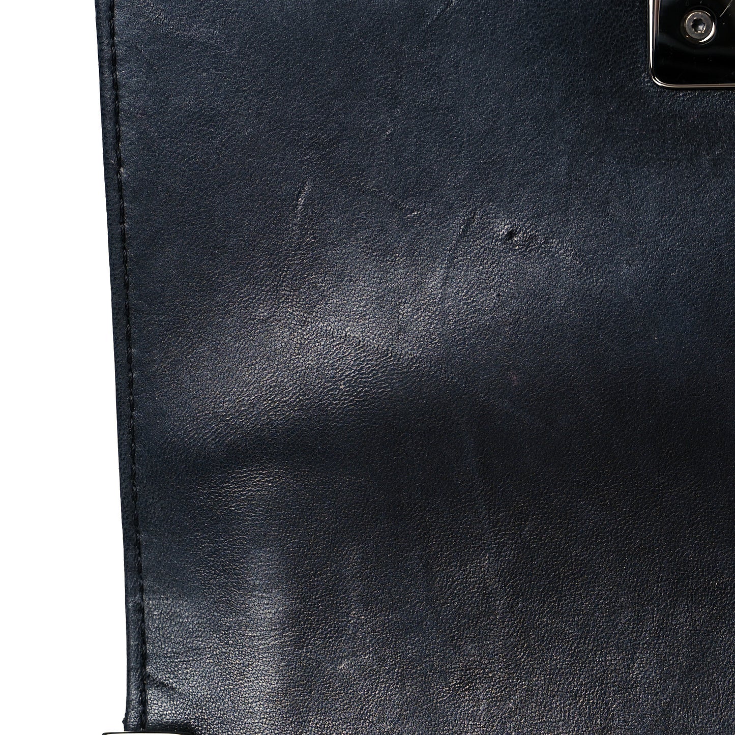 Patent Calfskin Quilted Small Boy Flap Black