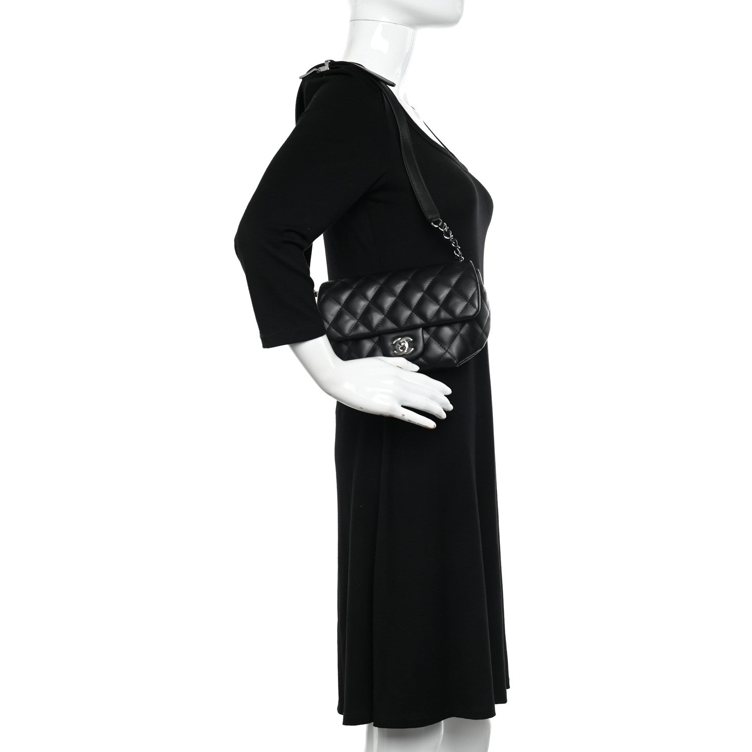 Chanel Calfskin Quilted CC Uniform Flap Belt Bag Black 2 of 11