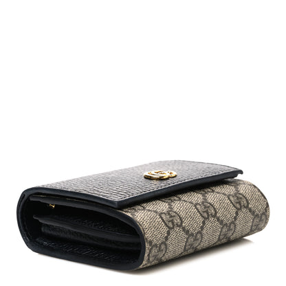 Gucci Dollar Calfskin GG Supreme Monogram Medium GG Marmont Wallet Black Beige Ebony 4 of 8