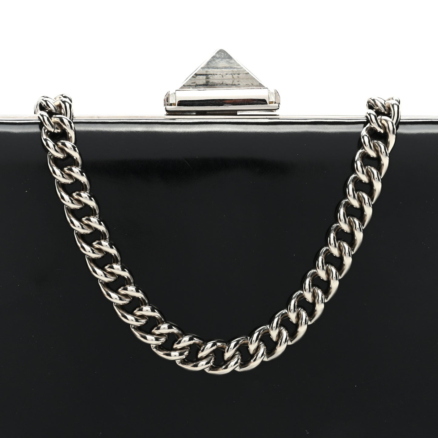 Patent Crystal Clutch Black