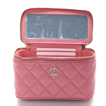 Chanel Lambskin Quilted Small Top Handle Vanity Case With Chain Pink 5 of 11