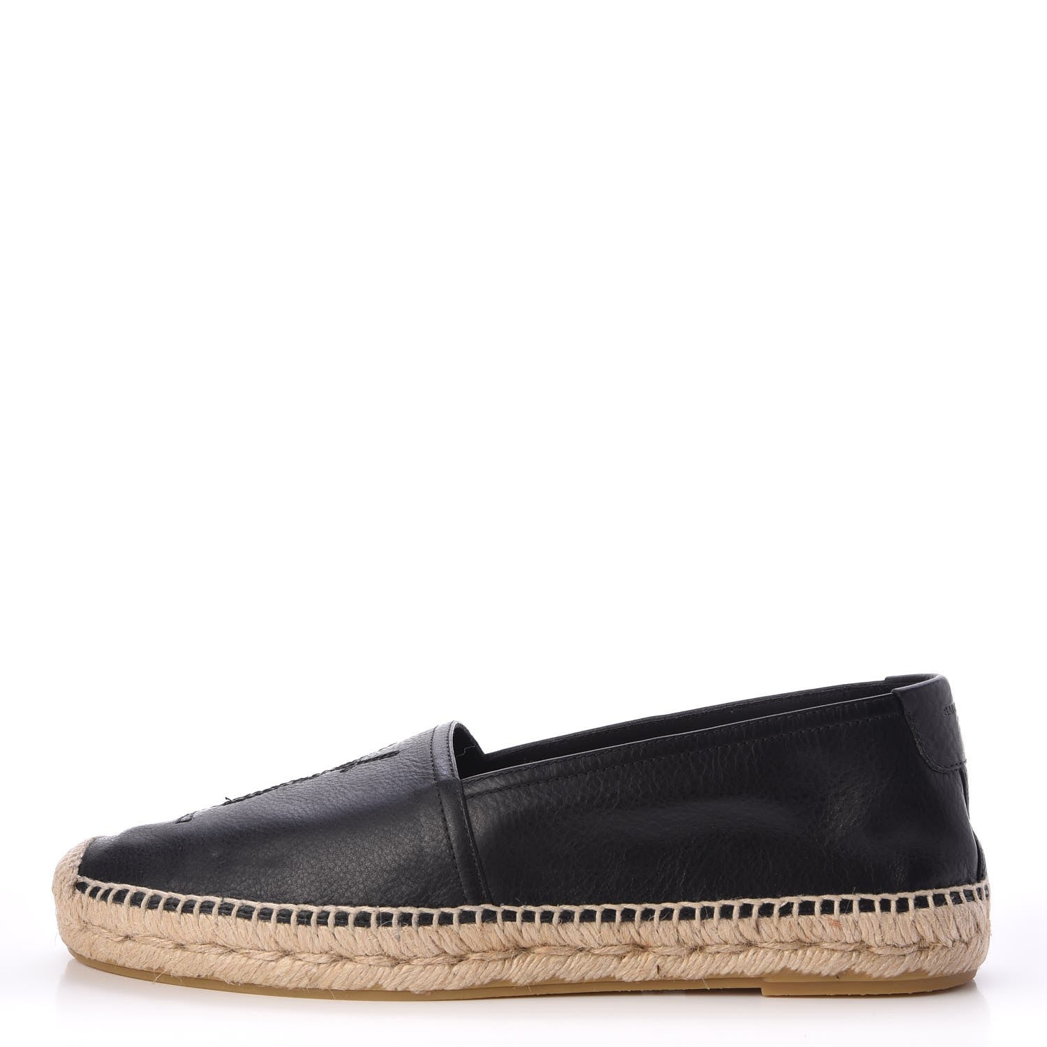 Saint Laurent Lambskin Monogram Espadrilles 39 Black 1 of 13