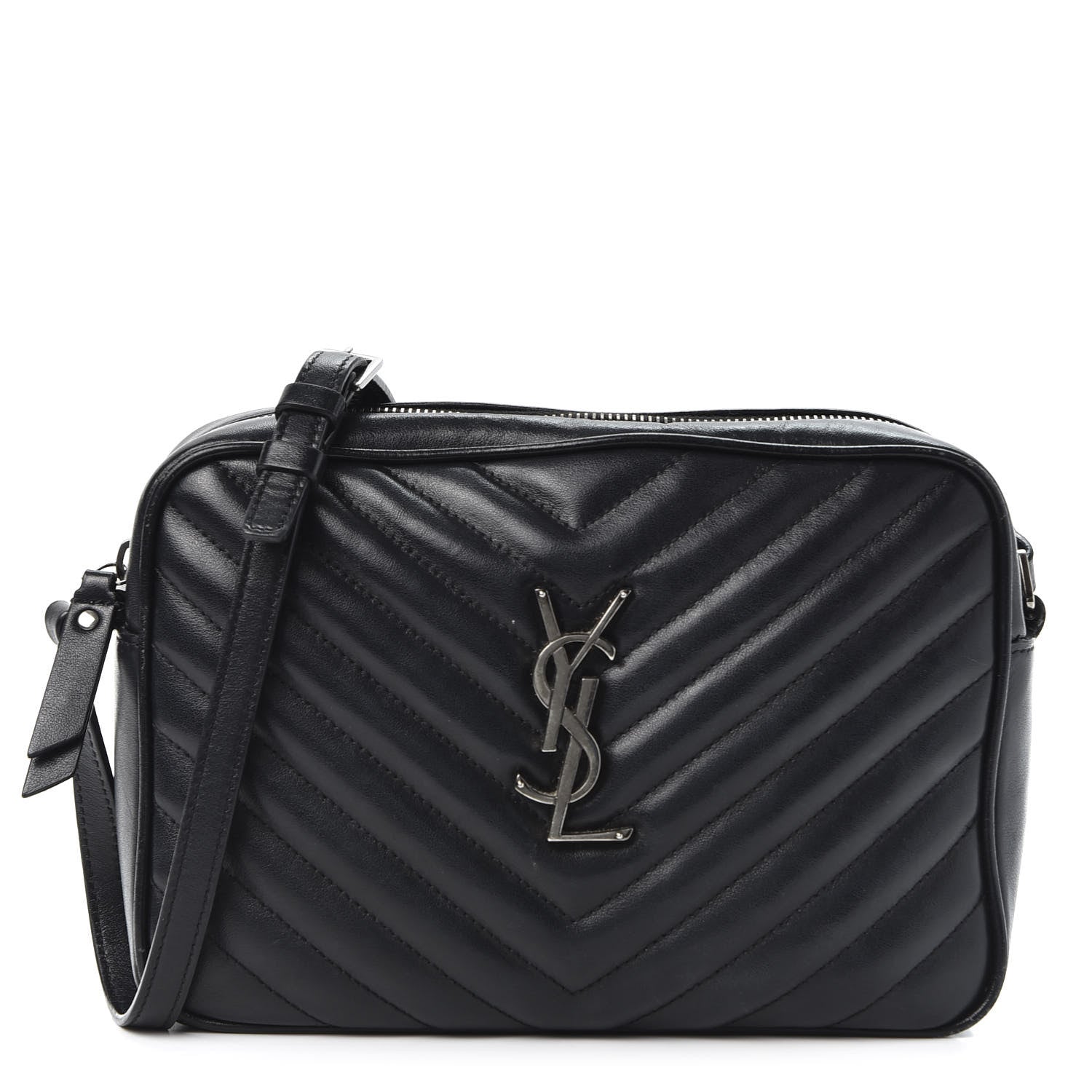 Saint Laurent Calfskin Matelasse Monogram Lou Camera Bag Black 1 of 9