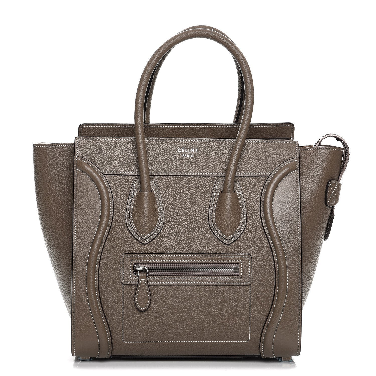 Celine Drummed Calfskin Micro Luggage Souris 1 of 8