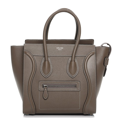 Celine Drummed Calfskin Micro Luggage Souris 1 of 8