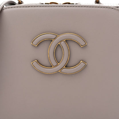 Chanel Shiny Calfskin Goatskin Quilted Coco Curve Vanity Grey 8 of 11