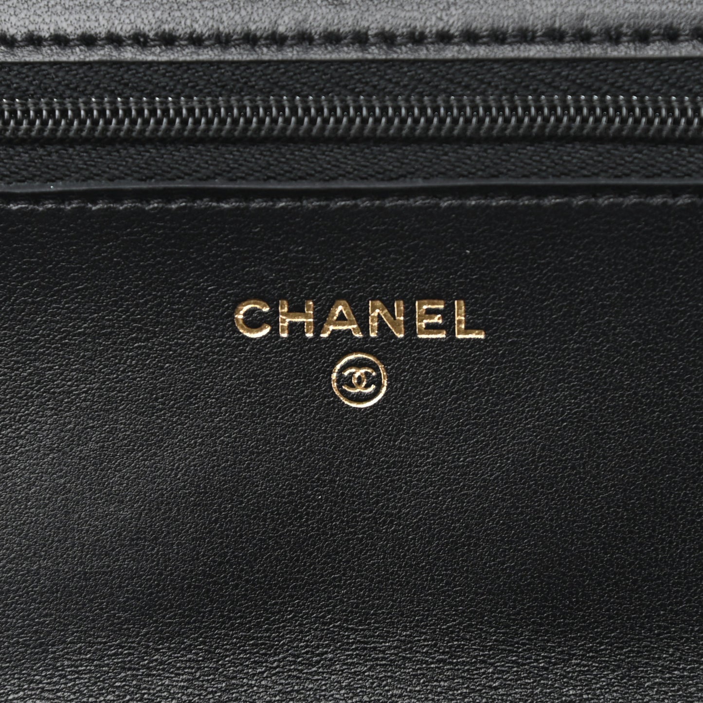 Lambskin Quilted Coco Charms Wallet On Chain Black
