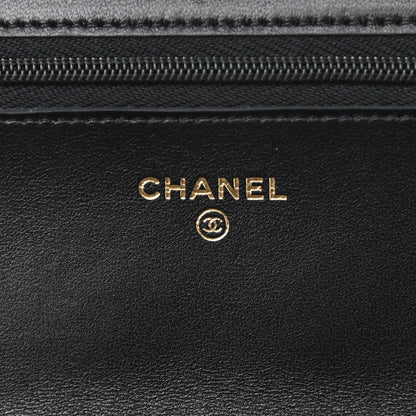 Chanel Lambskin Quilted Coco Charms Wallet On Chain Black 5 of 13