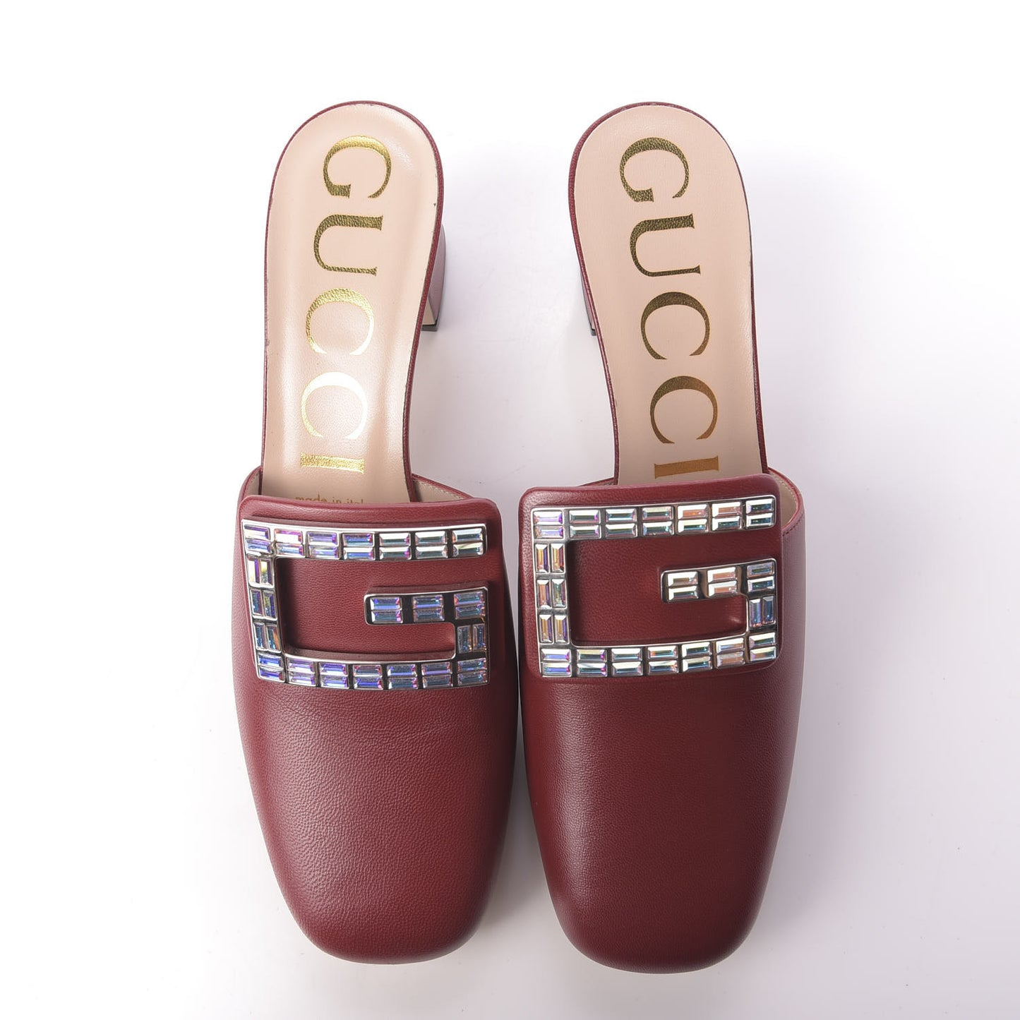 Malaga Kid Crystal Square G Madelyn Mules 37.5 Romantic Cerise