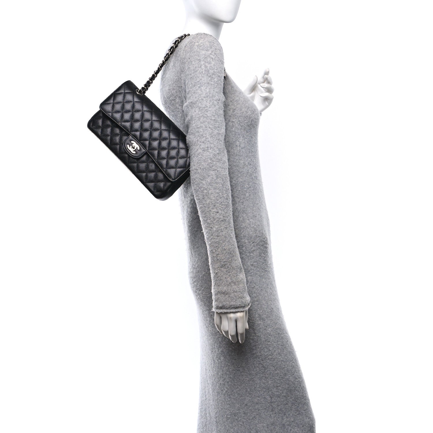 Chanel Caviar Quilted Medium Double Flap Black 2 of 10