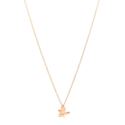 Tiffany 18K Rose Gold Diamond Paloma Picasso Olive Leaf Pendant Necklace 1 of 5