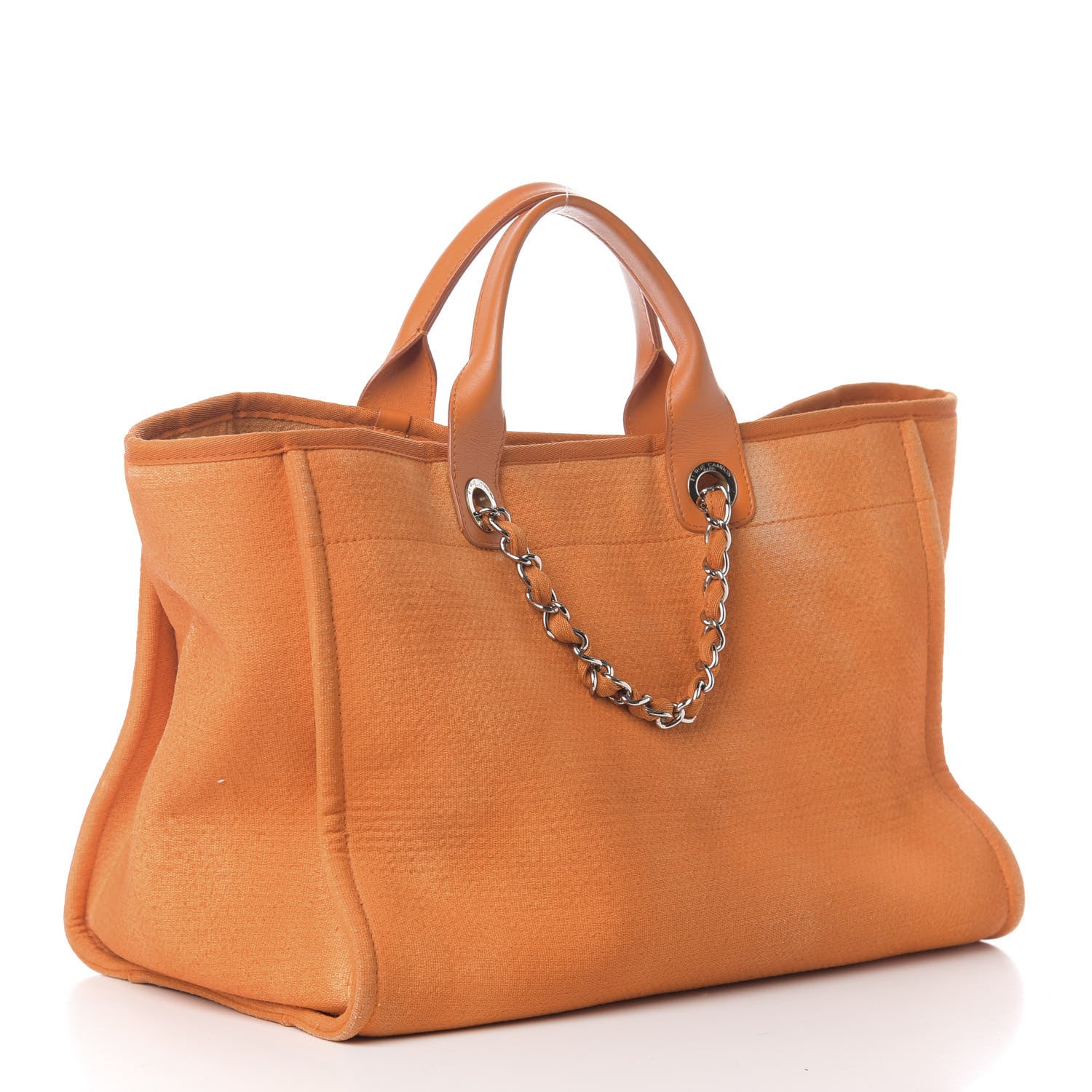 Chanel Canvas Medium Deauville Tote Orange 2 of 9
