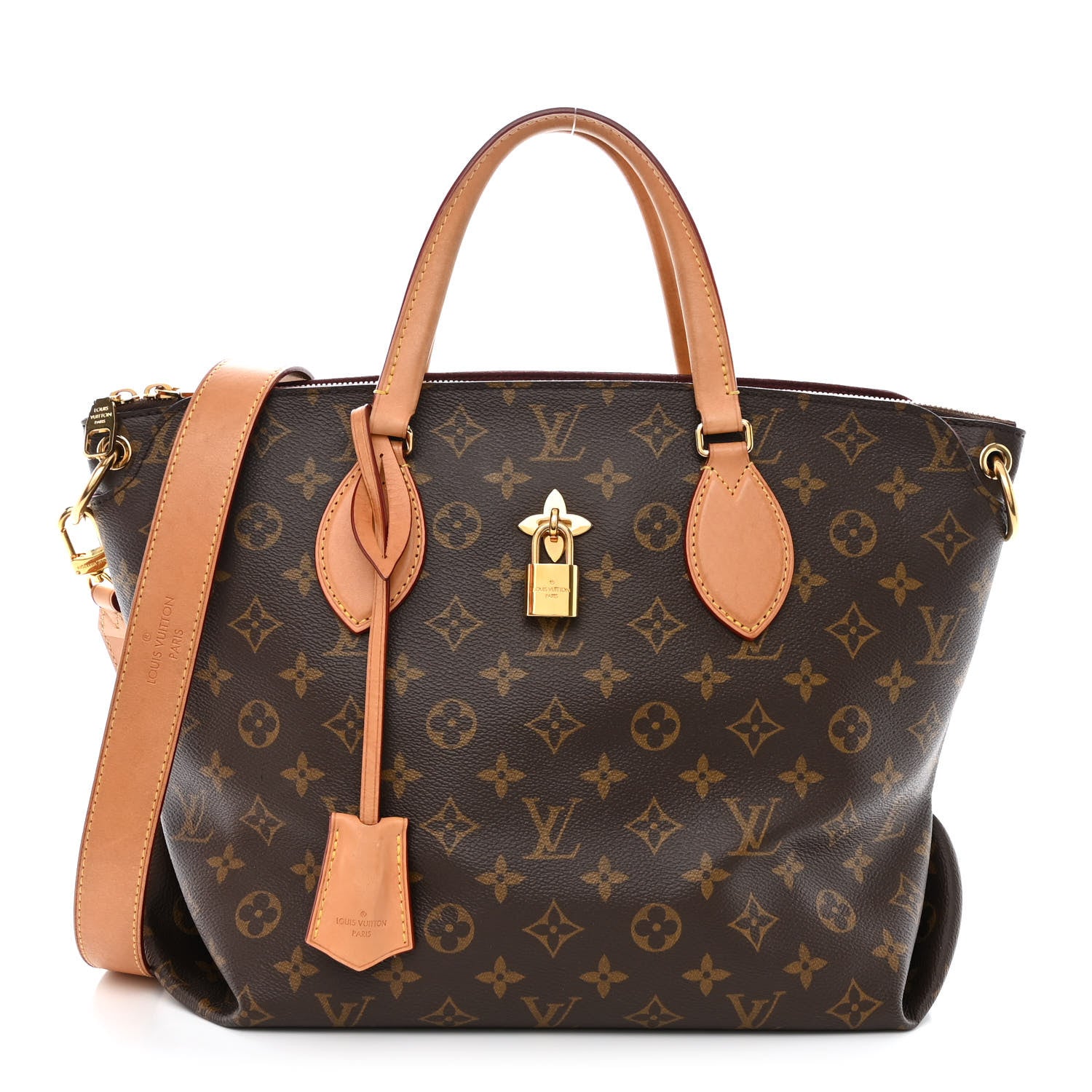 Louis Vuitton Monogram Flower Zipped Tote MM Beige 1 of 13