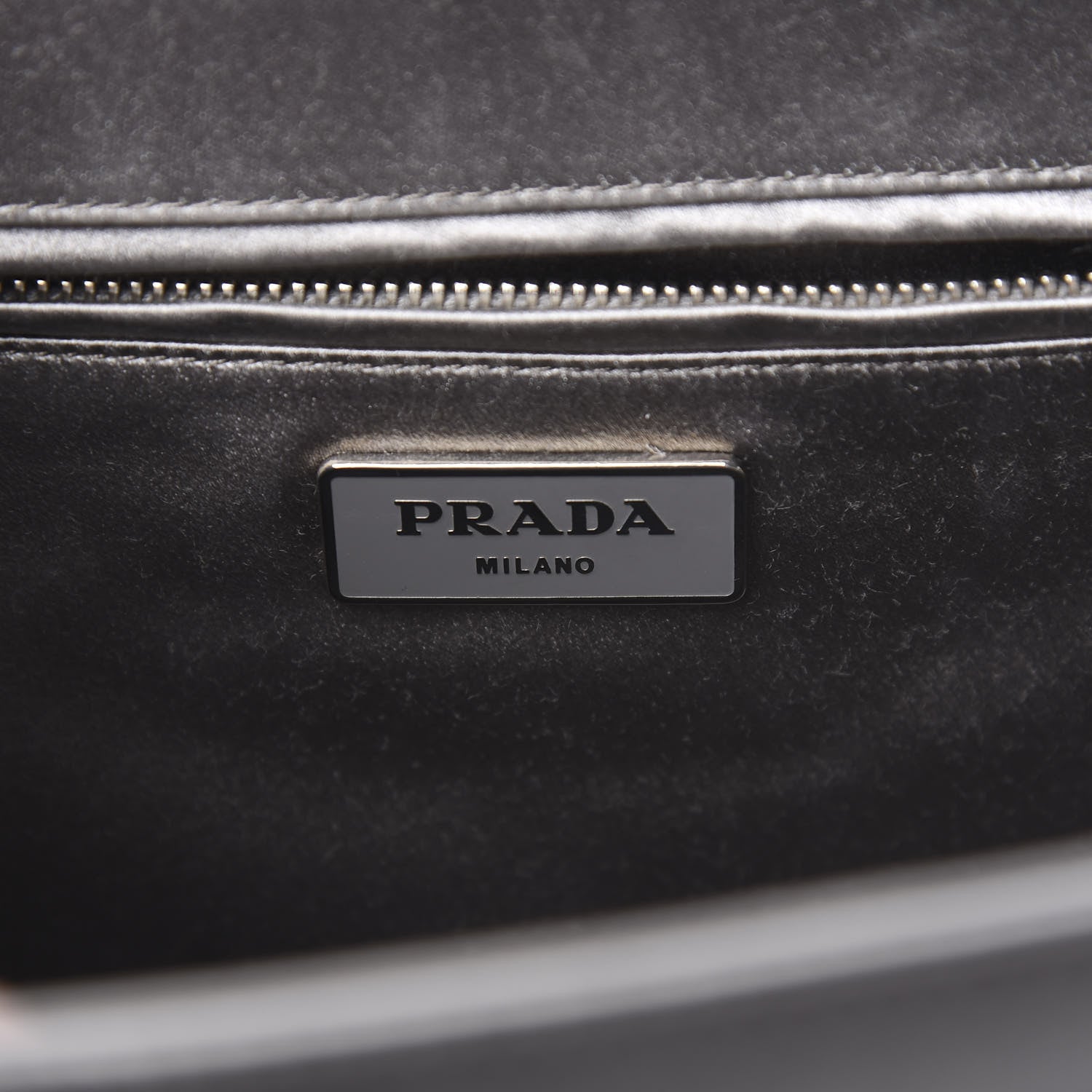 Prada Satin Flap Tote Grafite 5 of 12